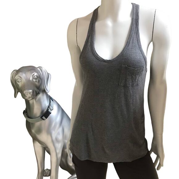 T by Alexander Wang Gray Rayon Soft Tank Top with Pocket Women’s Size XS - Picture 1 of 6